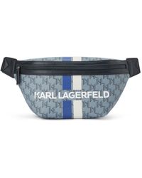 Karl Lagerfeld - Monogram-pattern Zipped Belt Bag - Lyst
