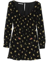 Alessandra Rich - Floral-Print Silk Mini Dress - Lyst