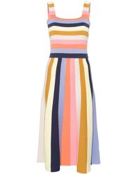 PS by Paul Smith - Striped Knitted Midi Dress - Lyst