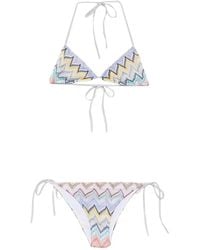 Missoni - Zigzag-Knit Triangle Bikini - Lyst