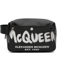 Alexander McQueen - Kulturbeutel mit Logo-Print - Lyst