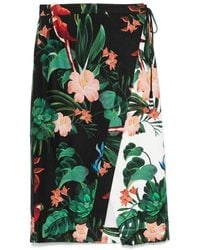 FARM Rio - Midnight Macaw Fiesta Midi Skirt - Lyst