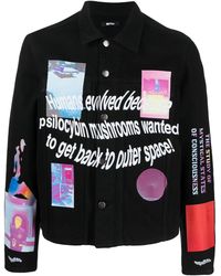 Msftsrep - Graphic-Print Denim Jacket - Lyst