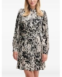 GAUDI - Animal-Print Belted Mini Dress - Lyst