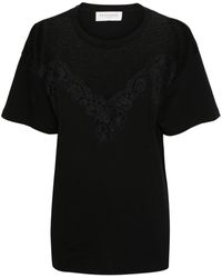 ERMANNO FIRENZE - Floral-lace Cotton T-shirt - Lyst