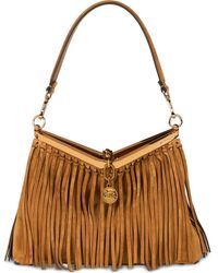 Etro - Leather Fringing Kiss-Lock Bag - Lyst