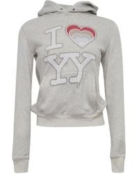 OPEN YY - I Love Yy Logo-Print Cotton Hoodie - Lyst
