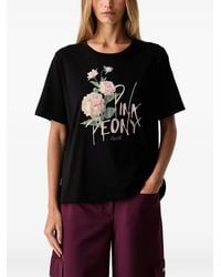 Liu Jo - Floral-Print Rhinestone-Embellished T-Shirt - Lyst