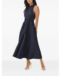 Toccin - Chelsea Tie-Front Sleeveless Midi Cotton Shirt Dress - Lyst