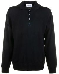 Alpha Studio - Poloshirt Van Merinowol Met Lange Mouwen - Lyst