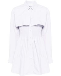 Alexander Wang - Smocked Mini Dress With Overshirt - Lyst