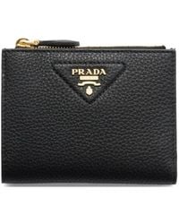 Prada - Small Textured Leather Wallet - Lyst