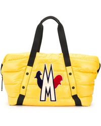 Moncler Sac cabas matelassé à logo - Jaune