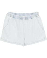 Off-White c/o Virgil Abloh - Logo-Print Denim Shorts - Lyst