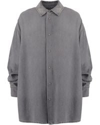 DARKPARK - Gathered-Sleeve Denim Shirt - Lyst