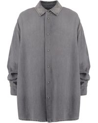 DARKPARK - Gathered-Sleeve Denim Shirt - Lyst