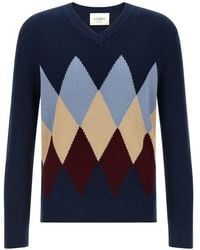 Ballantyne - V-Neck Argyle Sweater - Lyst