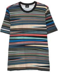 Paul Smith - Stripe-Print Cotton T-Shirt - Lyst