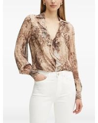 Guess - Bluse Mit Schlangenleder-Print - Lyst