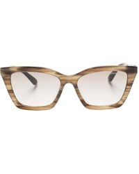 Emporio Armani - Gestreifte Cat-Eye-Sonnenbrille - Lyst