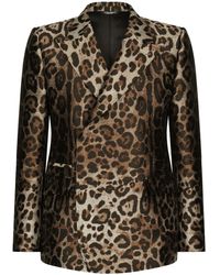 Dolce & Gabbana - Doppelreihiger Anzug mit Leo-Print - Lyst
