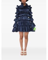 Off-White c/o Virgil Abloh - Ruffle-Trimmed Satin Mini Dress - Lyst