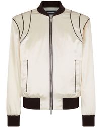 DSquared² - Piped-trim Satin Bomber Jacket - Lyst