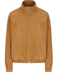 Loro Piana - Leren Jack Met Opstaande Kraag En Rits - Lyst