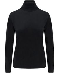Aspesi - High-Neck Ribbed-Trim Sweater - Lyst