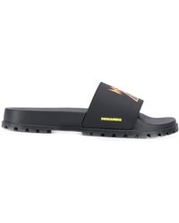 DSquared² Claquettes à logo - Noir