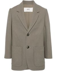Ami Paris - Single-Breasted Virgin-Wool Blend Blazer - Lyst