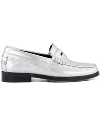 Toral Shoes - Metallic Scalloped-Trim Loafers - Lyst