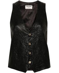 Zadig & Voltaire - Emile Crinkled Leather Waistcoat - Lyst