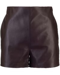 Valentino Garavani - High-Waisted Leather Shorts - Lyst