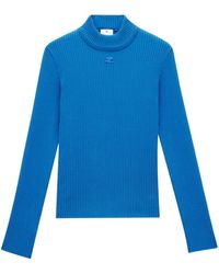 Courreges - Pull Nervuré À Col Montant - Lyst