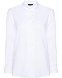 Emporio Armani - Petal-collar Cotton Shirt - Lyst