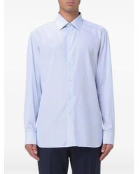 ZEGNA - Striped Poplin Shirt - Lyst
