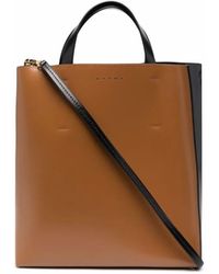 Marni - Two-Tone Leather Tote Bag - Lyst