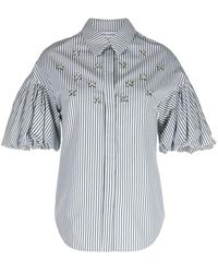 Dice Kayek - X Onefifteen Striped Crystal-embellished Shirt - Lyst