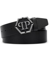 Philipp Plein - Logo-Buckle Leather Belt - Lyst