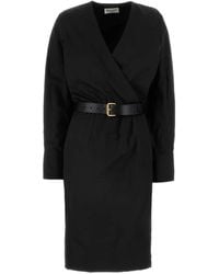 Saint Laurent - Cotton Blend Dress - Lyst