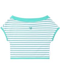 Izzue - Striped Off-shoulder T-shirt - Lyst