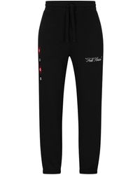 HUGO - Card-embroidered French Terry Track Pants - Lyst