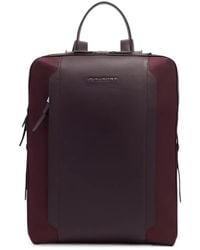 Piquadro - Rfid-Shielded Leather-Panelled Backpack - Lyst