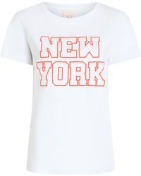Cinq À Sept - T-shirt en coton à slogan imprimé - Lyst