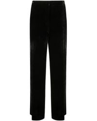 P.A.R.O.S.H. - Straight Broek Met Fluwelen Afwerking - Lyst