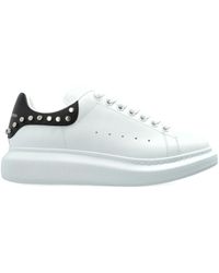 McQueen - Leather Sneaker With Logo - Lyst