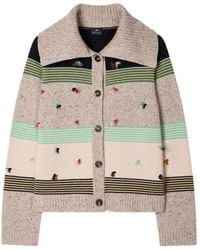 Paul Smith - Block-Stripe Knit Wool Cardigan - Lyst