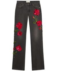 Blumarine - Sequin-Embroidered Wide-Leg Jeans - Lyst