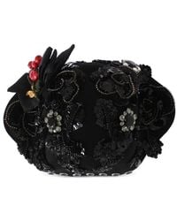 Dolce & Gabbana - Crystal-Embellished Brooch-Detail Hat - Lyst